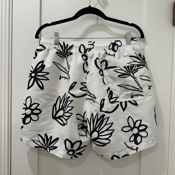 Jacquemus Le Maillot Peinture Swim Shorts With Floral Print In White - Picture 5 of 5